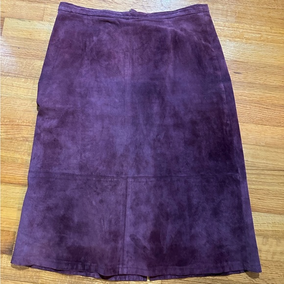 Brandon Thomas Suede leather skirt size 14 (f6 - Picture 1 of 14